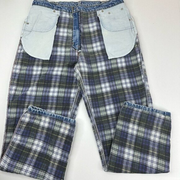 Carhartt Men's Blue Plaid-Lined Tactical Relaxed Straight Leg Jeans W36/L31 - Picture 11 of 13